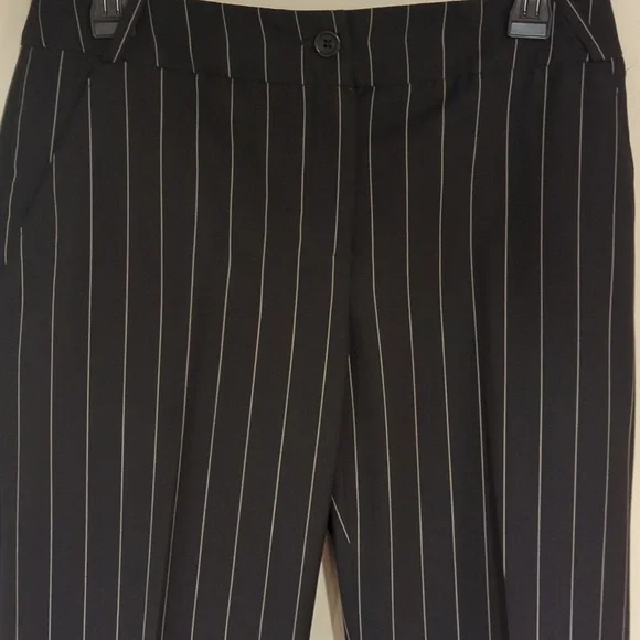 ARMANI women's black wide leg pinstripe pants, size 6 - Picture 1 of 8